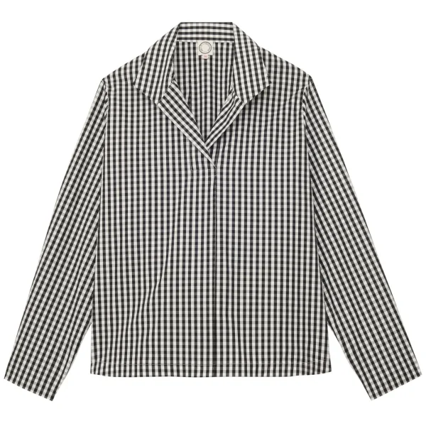 Outlet Ines de la Fressange Paris Noa black and white gingham check top