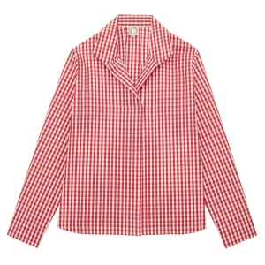 Fashion Ines de la Fressange Paris Noa red and white gingham check top