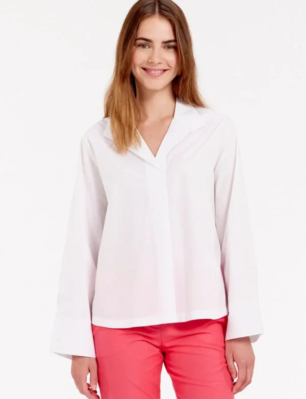 Cheap Ines de la Fressange Paris Noa white cotton top