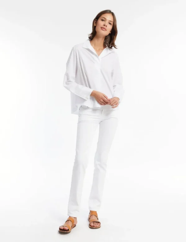 Cheap Ines de la Fressange Paris Noa white cotton top