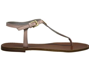 Sale Ines de la Fressange Paris Nude leather flat sandals