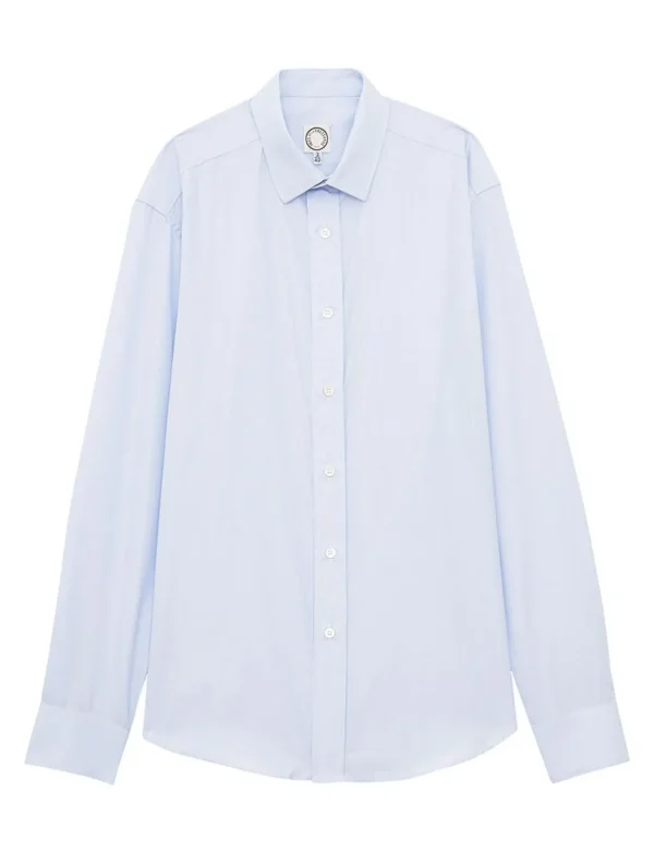 New Ines de la Fressange Paris Olivier light blue shirt for men