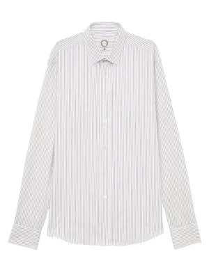 Online Ines de la Fressange Paris Olivier men's white shirt with blue stripes