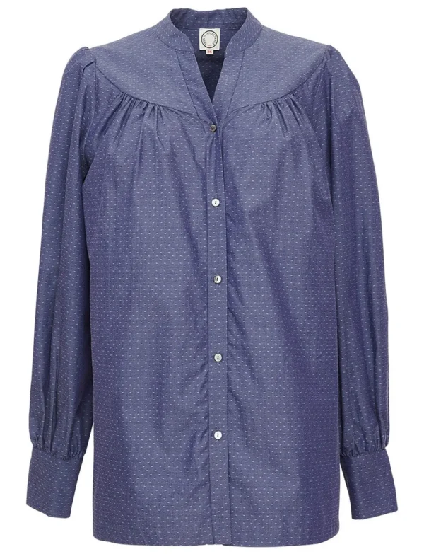 Hot Ines de la Fressange Paris Ornella blue denim blouse