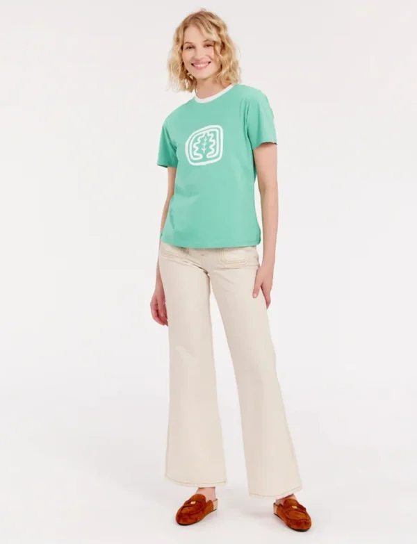 Sale Ines de la Fressange Paris Oscar green round neck tee-shirt