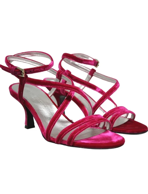 Clearance Ines de la Fressange Paris Pink velvet sandals