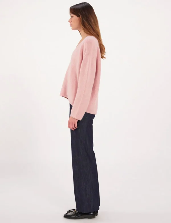 Outlet Ines de la Fressange Paris Pink V-neck sweater with hammer sleeves x Notshy