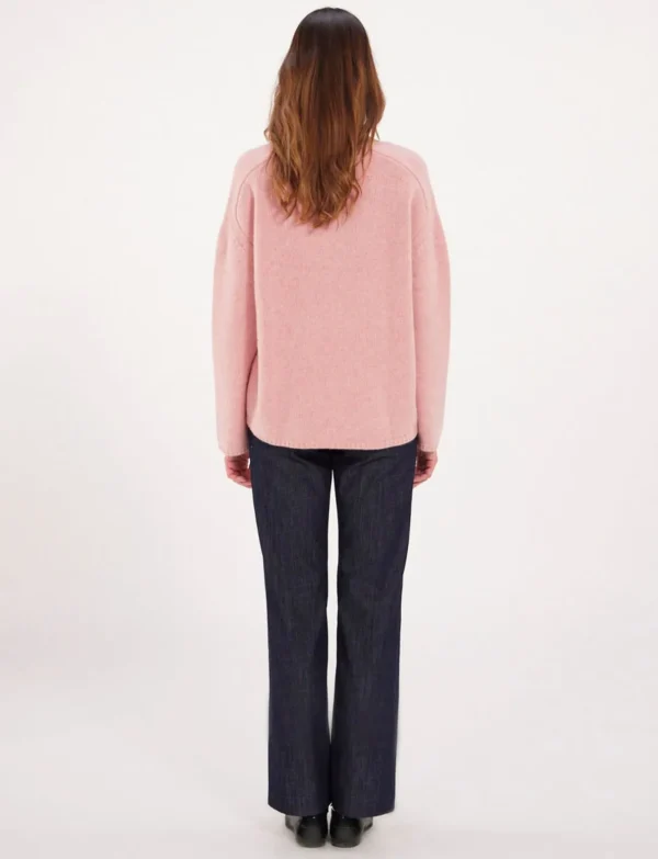 Outlet Ines de la Fressange Paris Pink V-neck sweater with hammer sleeves x Notshy