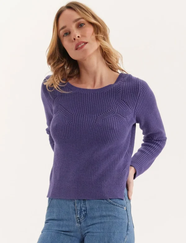 Outlet Ines de la Fressange Paris Purple Agathe sweater