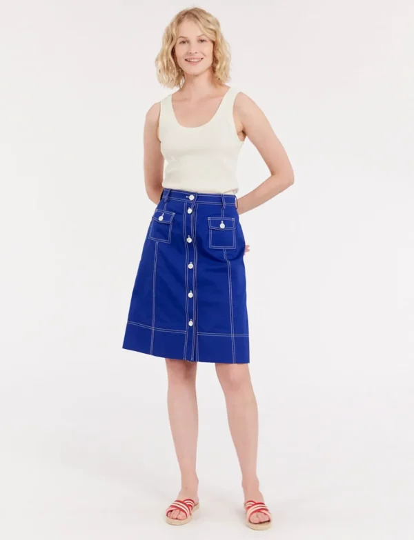 Discount Ines de la Fressange Paris Rachel blue skirt