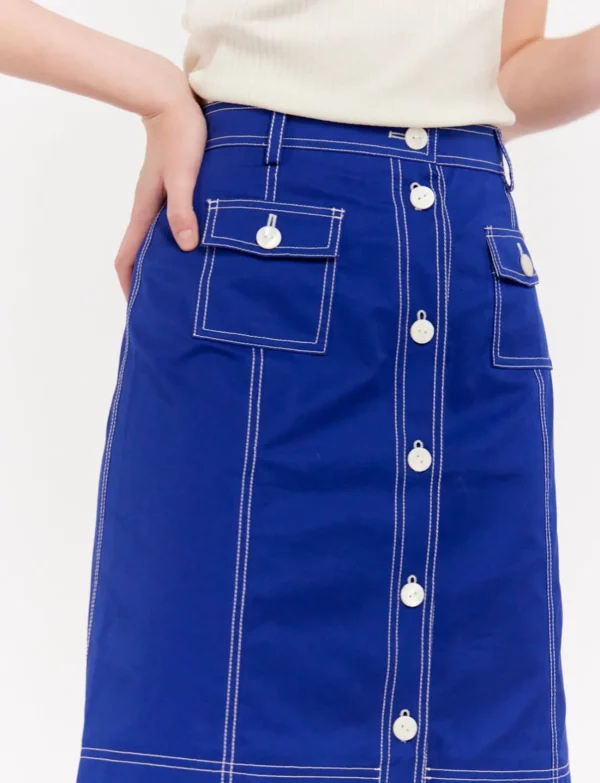 Discount Ines de la Fressange Paris Rachel blue skirt