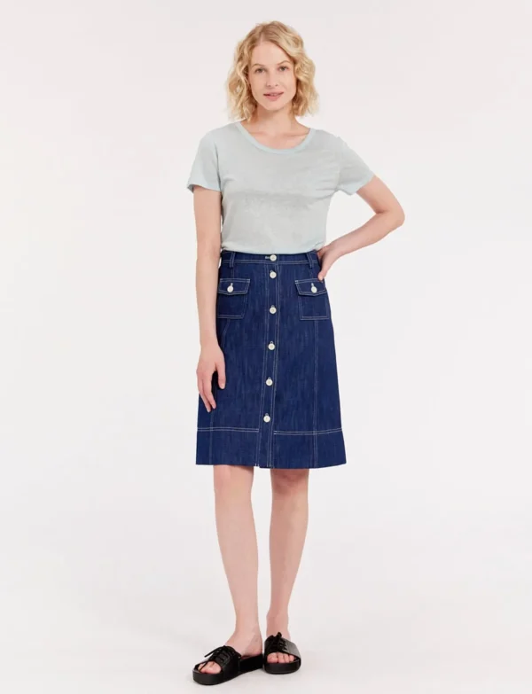 Best Ines de la Fressange Paris Rachel denim skirt