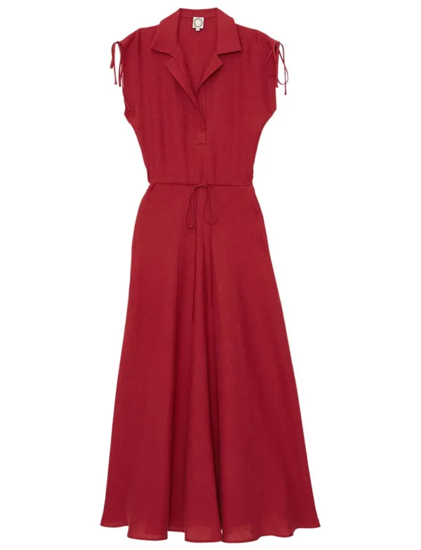 Clearance Ines de la Fressange Paris Raspberry linen dress Violine