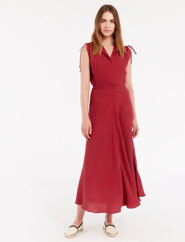 Clearance Ines de la Fressange Paris Raspberry linen dress Violine