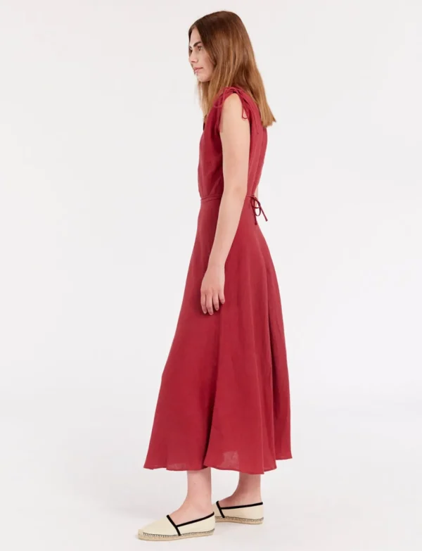 Clearance Ines de la Fressange Paris Raspberry linen dress Violine