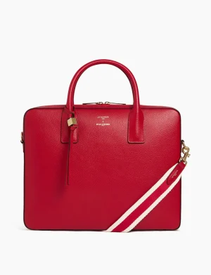 Best Sale Ines de la Fressange Paris Red briefcase Ines x Le Tanneur