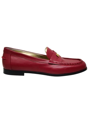 Clearance Ines de la Fressange Paris Red leather moccasin