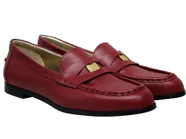 Clearance Ines de la Fressange Paris Red leather moccasin