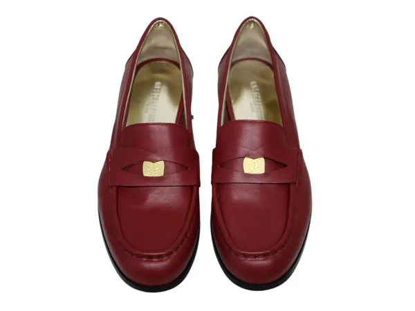 Clearance Ines de la Fressange Paris Red leather moccasin