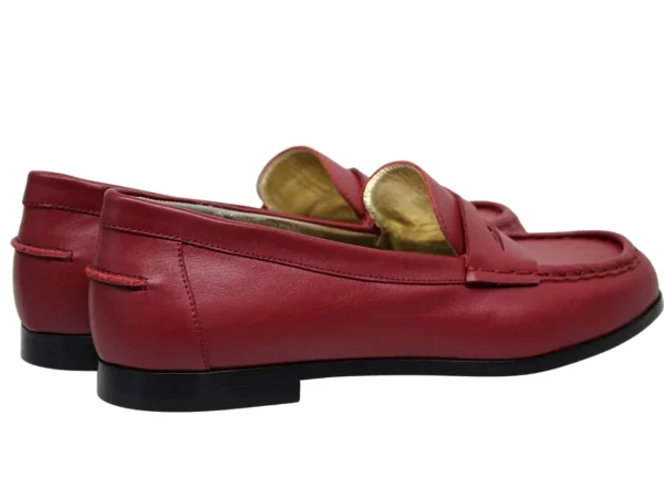 Clearance Ines de la Fressange Paris Red leather moccasin