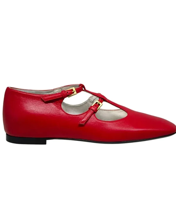 Discount Ines de la Fressange Paris Red leather slippers