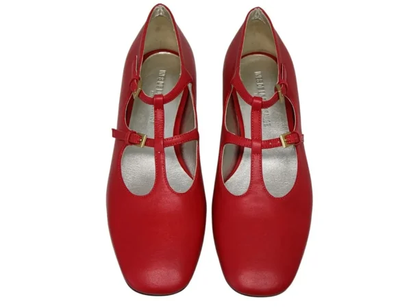 Discount Ines de la Fressange Paris Red leather slippers