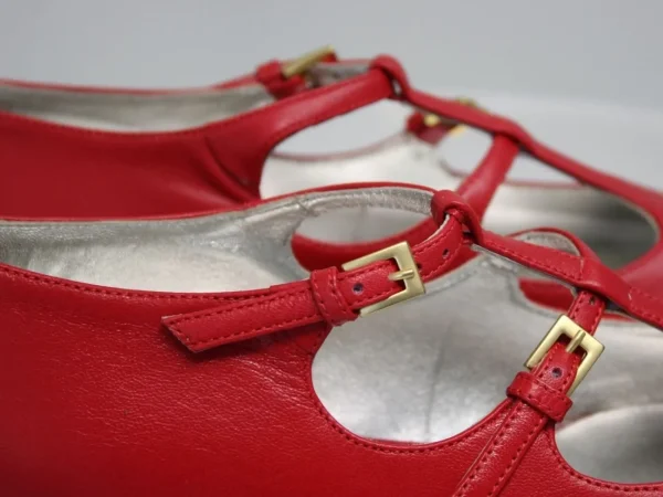 Discount Ines de la Fressange Paris Red leather slippers