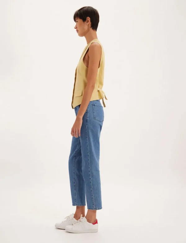 Best Ines de la Fressange Paris Robinson vest in lemon linen