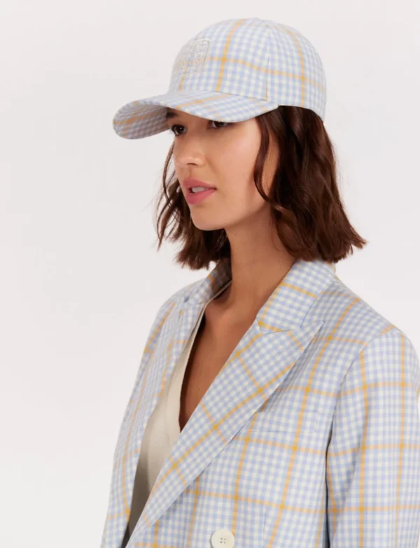 Best Sale Ines de la Fressange Paris Roma checkered cap