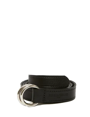 Clearance Ines de la Fressange Paris Sidonie black leather belt