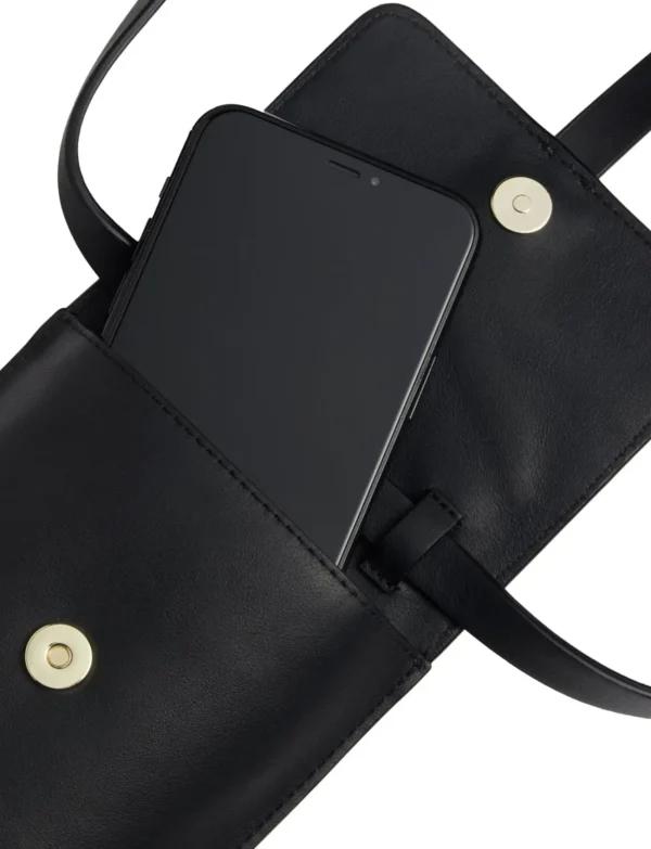 Fashion Ines de la Fressange Paris Smartphone Bag Léonore black leather