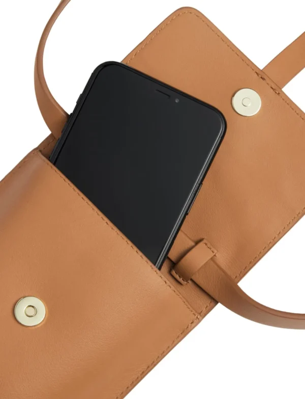 Cheap Ines de la Fressange Paris Smartphone Bag Léonore camel leather