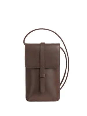 Online Ines de la Fressange Paris Smartphone Bag Léonore chocolate leather