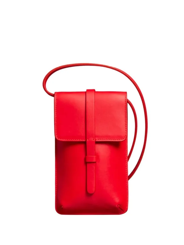 Discount Ines de la Fressange Paris Smartphone Bag Léonore red leather