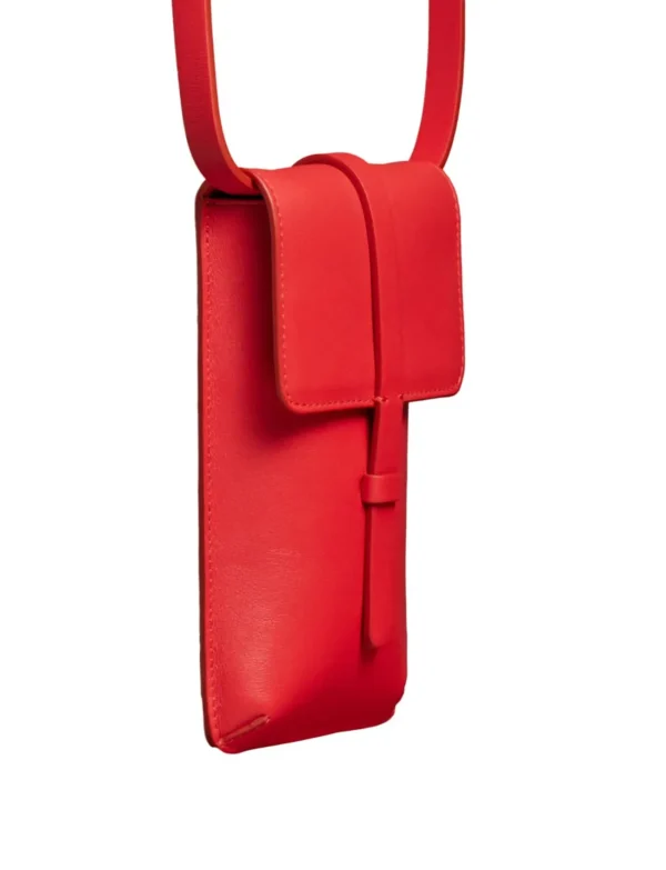 Discount Ines de la Fressange Paris Smartphone Bag Léonore red leather