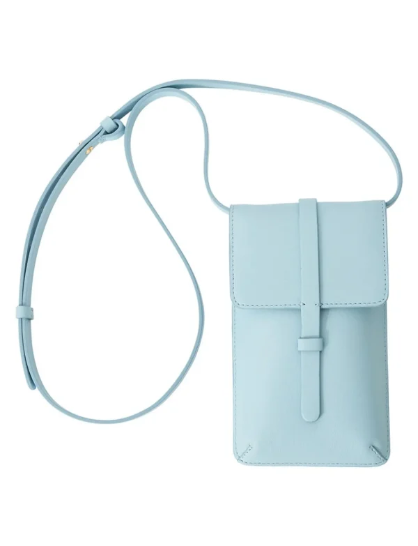 Discount Ines de la Fressange Paris Smartphone Bag Léonore sky blue leather