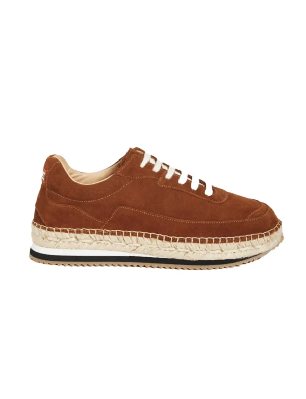 New Ines de la Fressange Paris Tracy brown suede espadrilles-sneakers