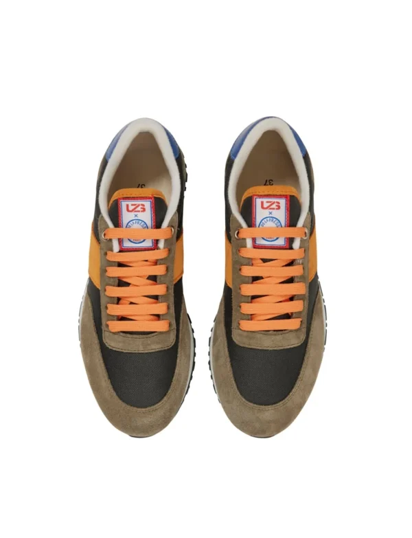 Cheap Ines de la Fressange Paris 77" Unisex Sneakers khaki/orange/blue UZS x Ines