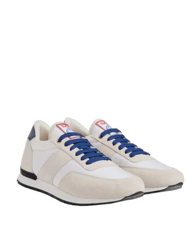 Shop Ines de la Fressange Paris 77" UZS x Ines de la Fressange Unisex white/beige/blue sneakers