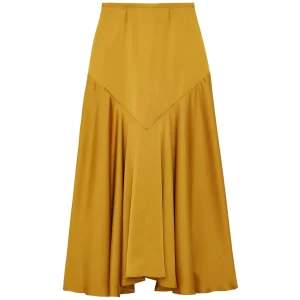 Discount Ines de la Fressange Paris Velvette mustard skirt