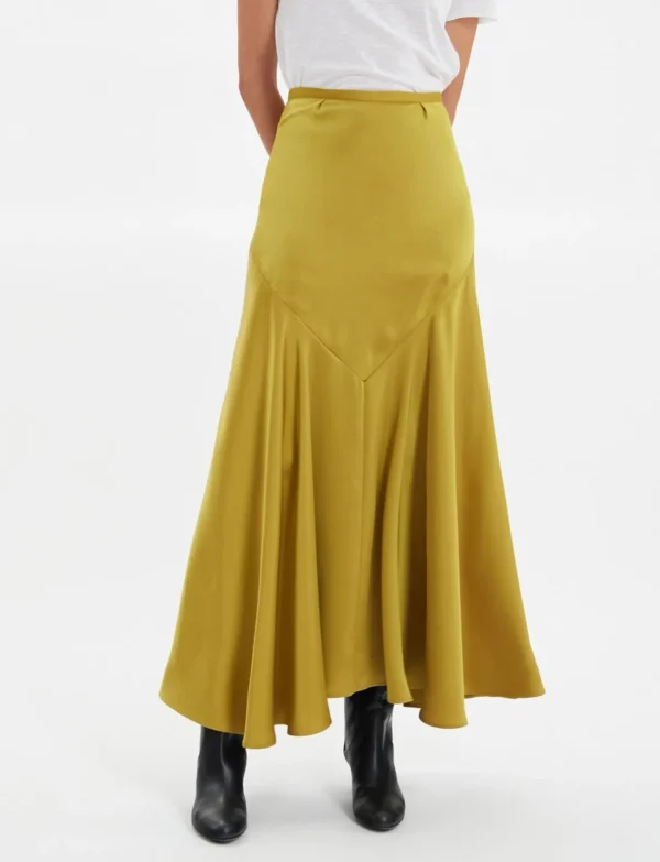 Discount Ines de la Fressange Paris Velvette mustard skirt