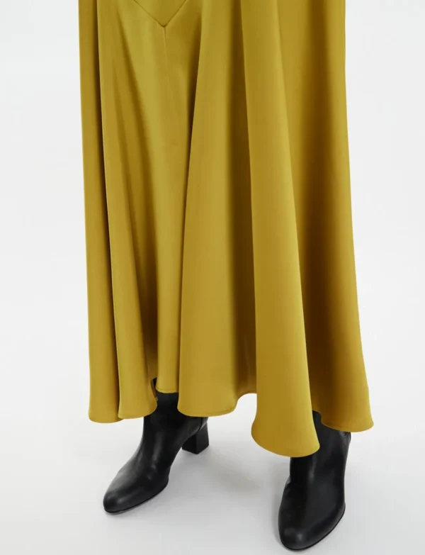 Discount Ines de la Fressange Paris Velvette mustard skirt