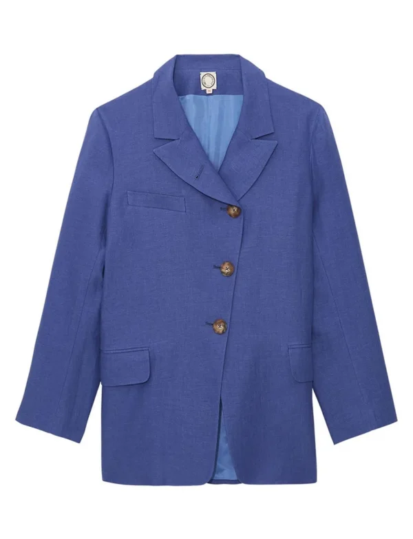 Sale Ines de la Fressange Paris Yohan jacket in blue linen