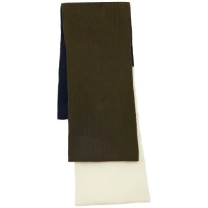 Sale Ines de la Fressange Paris Ysée scarf in wool, navy, khaki and ecru